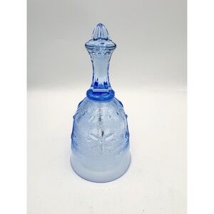 Tiara Glass Vintage Light Ice Blue Ornate Sandwich Dinner Bell Decorative‎